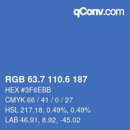カラーコード: RGB 63.7 110.6 187 | qconv.com
