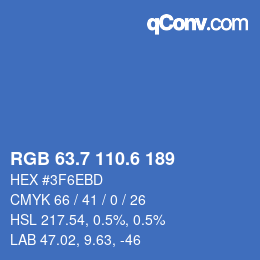 カラーコード: RGB 63.7 110.6 189 | qconv.com