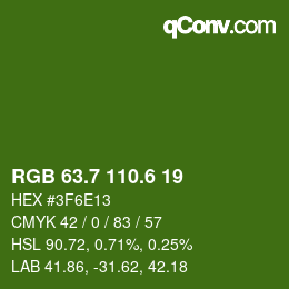 カラーコード: RGB 63.7 110.6 19 | qconv.com