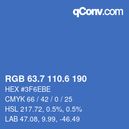 カラーコード: RGB 63.7 110.6 190 | qconv.com