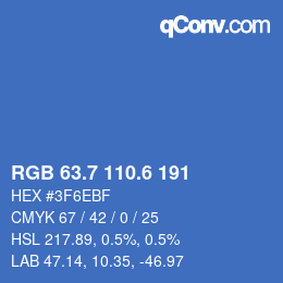 カラーコード: RGB 63.7 110.6 191 | qconv.com