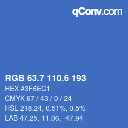 カラーコード: RGB 63.7 110.6 193 | qconv.com