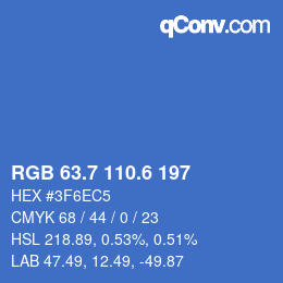 カラーコード: RGB 63.7 110.6 197 | qconv.com