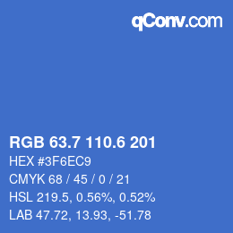 カラーコード: RGB 63.7 110.6 201 | qconv.com