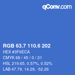 カラーコード: RGB 63.7 110.6 202 | qconv.com