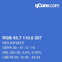 カラーコード: RGB 63.7 110.6 207 | qconv.com