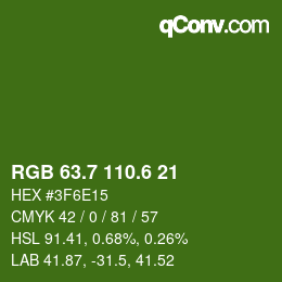 カラーコード: RGB 63.7 110.6 21 | qconv.com