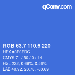 カラーコード: RGB 63.7 110.6 220 | qconv.com