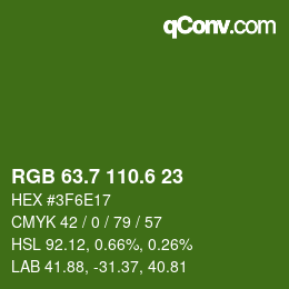 カラーコード: RGB 63.7 110.6 23 | qconv.com