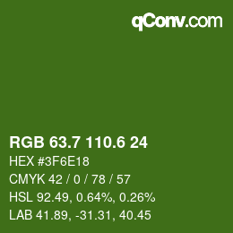カラーコード: RGB 63.7 110.6 24 | qconv.com