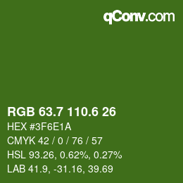 カラーコード: RGB 63.7 110.6 26 | qconv.com
