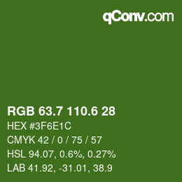 カラーコード: RGB 63.7 110.6 28 | qconv.com