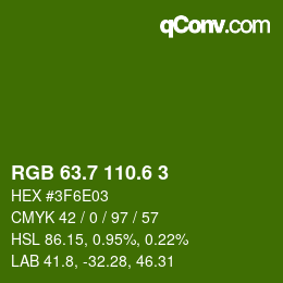 カラーコード: RGB 63.7 110.6 3 | qconv.com