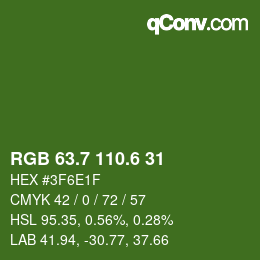 カラーコード: RGB 63.7 110.6 31 | qconv.com