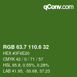 カラーコード: RGB 63.7 110.6 32 | qconv.com