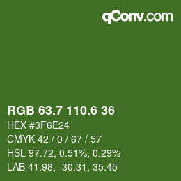 カラーコード: RGB 63.7 110.6 36 | qconv.com