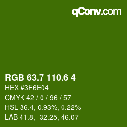 カラーコード: RGB 63.7 110.6 4 | qconv.com