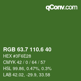 カラーコード: RGB 63.7 110.6 40 | qconv.com