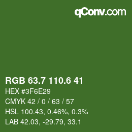 カラーコード: RGB 63.7 110.6 41 | qconv.com