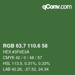 カラーコード: RGB 63.7 110.6 58 | qconv.com