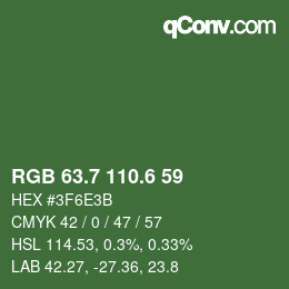 カラーコード: RGB 63.7 110.6 59 | qconv.com