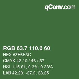 カラーコード: RGB 63.7 110.6 60 | qconv.com