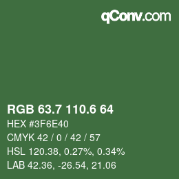 カラーコード: RGB 63.7 110.6 64 | qconv.com