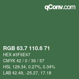 カラーコード: RGB 63.7 110.6 71 | qconv.com
