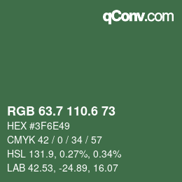 カラーコード: RGB 63.7 110.6 73 | qconv.com