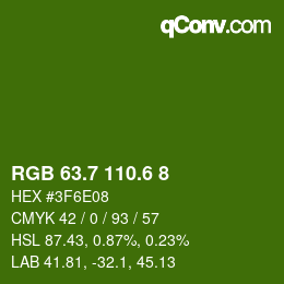 カラーコード: RGB 63.7 110.6 8 | qconv.com