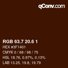 カラーコード: RGB 63.7 20.6 1 | qconv.com