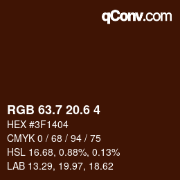 カラーコード: RGB 63.7 20.6 4 | qconv.com