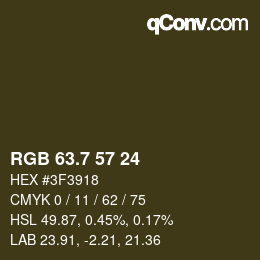 カラーコード: RGB 63.7 57 24 | qconv.com
