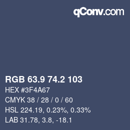 Color code: RGB 63.9 74.2 103 | qconv.com