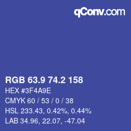 カラーコード: RGB 63.9 74.2 158 | qconv.com