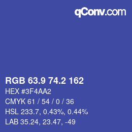 カラーコード: RGB 63.9 74.2 162 | qconv.com