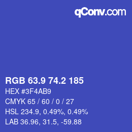 カラーコード: RGB 63.9 74.2 185 | qconv.com