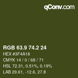 Color code: RGB 63.9 74.2 24 | qconv.com