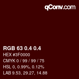 カラーコード: RGB 63 0.4 0.4 | qconv.com