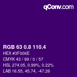 カラーコード: RGB 63 0.8 110.4 | qconv.com