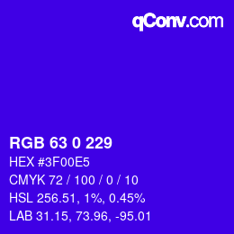 Color code: RGB 63 0 229 | qconv.com