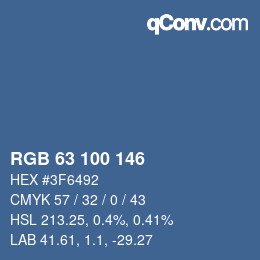 Color code: RGB 63 100 146 | qconv.com