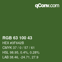 Color code: RGB 63 100 43 | qconv.com