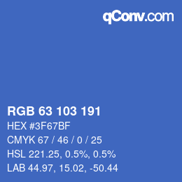 Color code: RGB 63 103 191 | qconv.com