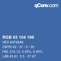 Color code: RGB 63 104 166 | qconv.com