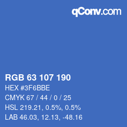 カラーコード: RGB 63 107 190 | qconv.com