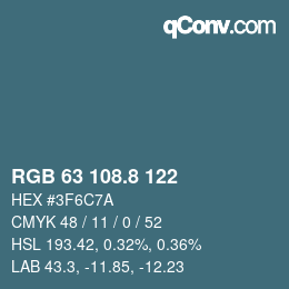 Color code: RGB 63 108.8 122 | qconv.com