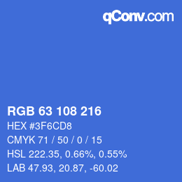 Color code: RGB 63 108 216 | qconv.com