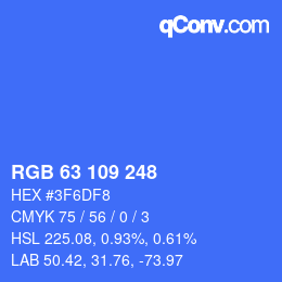 カラーコード: RGB 63 109 248 | qconv.com