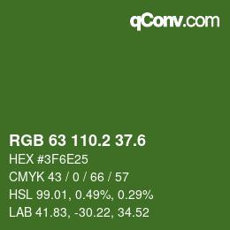 カラーコード: RGB 63 110.2 37.6 | qconv.com